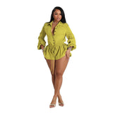 Sexy Elegant Office Solid Color Tooling Bloomers Jumpsuit