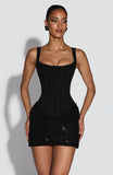Spring Summer Lace up Sequin Sling Jumpsuit Hip Dress Slim Fit Party Dress