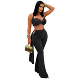 Women Wear Sexy Summer Tube Top Bandage Trousers Set