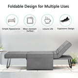Ainfox Light Grey Convertible Sofa Bed,4-in-1 Multi-Functional Convertible Chair, Folding Sofa