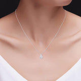 2.00 CTW Created Moissanite Solitaire Pendant Necklace with 18" Chain - Choice of 14k White or Yellow Gold