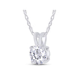 1.00 CTW Lab-Grown Round Diamond Solitaire Pendant in Solid 14K Gold – F Color, VS Clarity, AGI Certified