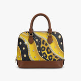 Golden Glam Leopard Rhinestone Dome Handbag