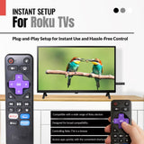 Anderic RRLF26 (No Programming Needed) Replacement Remote Control for most Roku TVs such as ONN, Hisense, Philips, TCL, Hiro