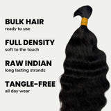 Raw Indian Curly Bulk 100% Human Braiding Hair