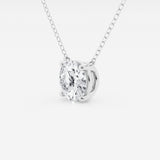 2.00 CTW Lab Grown Round F/G VS1 Diamond Floating Solitaire Pendant in 14K White or Yellow Gold – AGI Certified