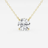 3.00 ct Lab Grown Round Diamond Floating Solitaire Pendant in 14K White or Yellow Gold – AGI Certified