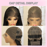 36" Full Lace Afro Cornrow Wig | Knotless Box Braids | Kanekalon Hair | For Black Women