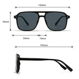 SO&EI Fashion Double Bridges Square Rivets Women Sunglasses Retro Men Gradient Shades UV400 Sun Glasses