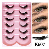 MIOFIA New 5 Pairs Fake Lashes D Curl Fluffy Soft Volume Eyelash Extensions Natural Look 3D Faux Mink False Eyelashes Makeup