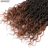 Goddess Faux Locs Crochet Hair | 18" Soft Curly Braids | Ombre Dreadlocks Extensions | 24 Strands/Pack