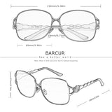 BARCUR Women’s Polarized Sunglasses – Oversized Elliptical Black Frame UV400 Protection Outdoor Fashion Mirror Leg Design High Quality Trendy Style Sunglasses for Travel Driving & Summer Apparel