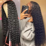 13x4 13x6 HD Transparent Lace Deep Wave Frontal Wig 40 Inch Jerrly Curly Lace Front HumanHair Wig For Deep Curly Water Wave Wig