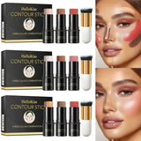 4pcs Blush & Highlighter Contour Stick with Brush - Waterproof, Long-Lasting, Multi-Function Makeup for Blush, Dark Circles.