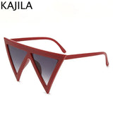 Oversized Triangle Punk Shiled Sunglasses Women Big Frame 2025 Luxury Brand Windproof Eyewear For Ladies UV400 Goggle Shades