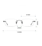 New Fashion Photochromic Myopia Glasses Vintage Rimless Square Women Men Anti Blue Light UV Sunglasses Optical Diopter Eyewear