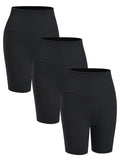 3 Pack Women's High Waisted Biker Shorts Super Soft Tummy Control No See Through Workout Yoga Running Push Up Gym Fitness Shorts