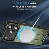 360° Rotate Stand Magnetic Phone Case for IPhone 17 Air 16e 16 15 14 13 12 11 Pro Max Plus Magsafe Wireless Charge Armor Cover