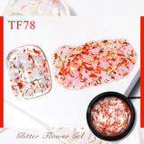 MEET ACROSS 5ml Pink Dried Flower Gel Nail Polish Natural Flower Fairy Nail Art Gel Soak Off UV LED Painting Varnishes For Nails