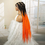 36" Big Knotless Box Braided Full Lace Wig | Cornrow Braiding Wig | Baby Hair | Synthetic Braids | For Women