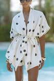 2026 Casual Women's Matching Sets 2 Pieces Set For Woman Two Piece Outfit Simple Style Home Clothing Polka Dots Printed Vacation