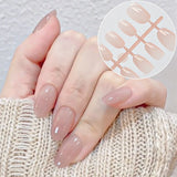 150Pcs Gradient Nude Short Almond Fake Nails XS/S/M Size Glossy Full Cover Press On Nail for Women Daily Wear False Fingertips