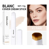 Color Changing Foundation Stick Korean Cover Cream Stick High Coverage Waterproof Dual-Ended with Brush  Base Makeup