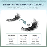 GROINNEYA Fake Lashes Fluffy Cat Eye Lashes 8D Fluffy Volume False Eyelashes D Curl Dramatic Thick Full Strip Faux Mink Lashes