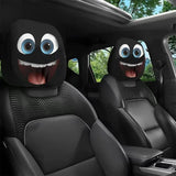 Personalized, funny, and fun car interior universal head cover, black and white head cover, car headrest, seat head cover