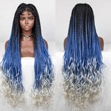 36" Water Wave Braided Wig | Lace Front | Baby Hair | Long Braids