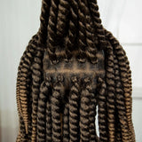 16" Knotless Box Twist Braided Wig | HD Full Lace | Natural Lace Front | Baby Hair | Synthetic Hair