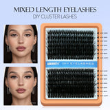 GROINNEYA Fluffy Thick DIY Eyelashes Cluster D/DD Curl Wispy Individual lashes Mix Eyelash Extensions False Eyelashes Extension