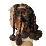 12" Ginger Orange Knotless Box Braiding Wig | Transparent Lace Front Synthetic Hair with Baby Hair