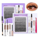 Eyelash Cluster DIY Eyelash Extension Kit with Tweezers Bond and Seal Reusable Single Eyelashes Festival Gift Eye Makeup