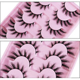 MIOFIA New 5 Pairs Fake Lashes D Curl Fluffy Soft Volume Eyelash Extensions Natural Look 3D Faux Mink False Eyelashes Makeup