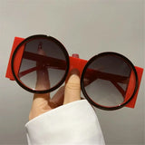 Retro Oversized Round Sunglasses UV400 Unique Gradient Sun Glasses Y2K Eyewear for Women & Men