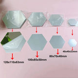 6/12pc Hexagon Mirror Wall Stickers 3D DIY Acrylic Mirror Sticker Self Adhesive Decals Removable Living Room Bathroom Home Decor