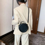 Round Crossbody Bags for Women | High Quality PU Leather Designer Shoulder Bag & Female Clutch Purse (Solid, Soft)