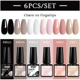 MTSSII 6PCS/Set Sparkly Red Roes Red Gel Nail Polish Shinning Nail Art LED UV Gel Varnish Nail Supplies Manicure Kit for Nails