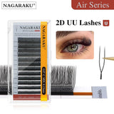 NAGARAKU U Shape YY Lashes Extensions Natural Soft 2D UU Lashes Premium Mink Brazilian Cilios