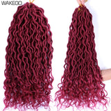 Goddess Faux Locs Crochet Hair | 18" Soft Curly Braids | Ombre Dreadlocks Extensions | 24 Strands/Pack