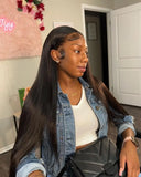 40 Inch Bone Straight Human Hair Wig 13x4 13x6 HD Transparent Lace Wigs Brazilian Full Lace Frontal Wig For Women 300% Density