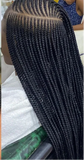 36" Blonde Cornrow Box Braided Wig | 613 Synthetic | Full Lace Front | Side Part | For Women