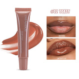 1pcs Soft Tube Mirror Lip Gloss Lip Oil Nude Brown Plumping Lip Gloss Moisturising Transparent Lipgloss Beauty Cosmetics Makeup