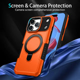 Luxury Armor For Magsafe Magnetic Stand Holder Phone Case For iPhone 17 Pro Max 17 Air Ring Bracket Shockproof Bumper Cover