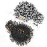 Afro Puff Kinky Curly Drawstring Ponytail Extension with Bangs | Synthetic Updo Hairpiece for Black Women | 12 Inch