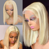 613 Honey Blonde Bob Lace Front Human Hair Wigs 13x4 Remy Brazilian Straight Short Bob 10 14 Inch