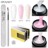Baby Boomer Extension Nail Gel Set UV Builder Ombre Nails Camouflage Quick Extension Gel Extended Nails Art Gel Kits Manicure