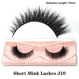 FOXESJI Real Mink Fluffy Short Eye Lashes Extension Wispy Soft Natural Short False Eyelashes Daily wear Full Strip Lashes Makeup