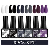 MTSSII 6PCS/Set Sparkly Red Roes Red Gel Nail Polish Shinning Nail Art LED UV Gel Varnish Nail Supplies Manicure Kit for Nails